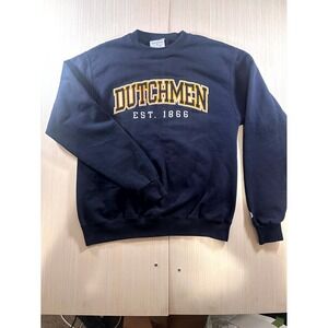 Champion Sweatshirt Men's Medium Navy Blue Dutchmen EST. 1866 Crew Neck Pullover